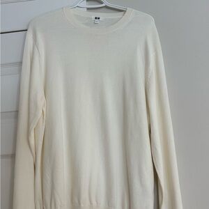 Uniqlo Men's Off-White Crewneck Sweater